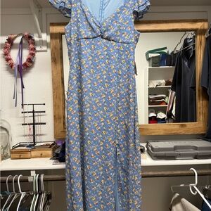 Altar'd State Blue Floral Midi Dress